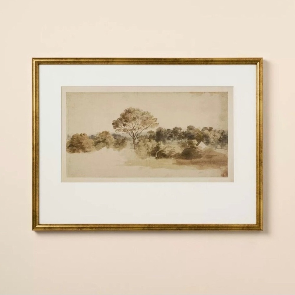 Hearth & Hand with Magnolia 18”x24” Watercolor Tree Landscape Framed Wall Art